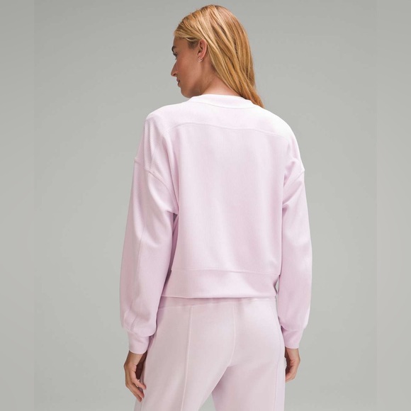 Lululemon Ribbed Softstreme Oversized Cropped Crew•Meadowsweet Pink•LIKE NEW•2 - Picture 3 of 15
